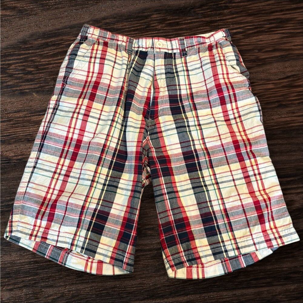 Vintage US Expedition Red Blue Plaid Golf Shorts Sz 38 Summer Y2K 2000s Vaca